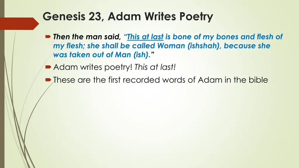 genesis 23 adam writes poetry
