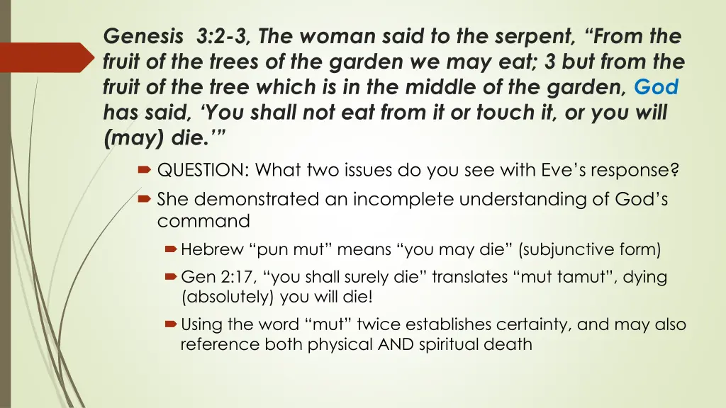 genesis 3 2 3 the woman said to the serpent from