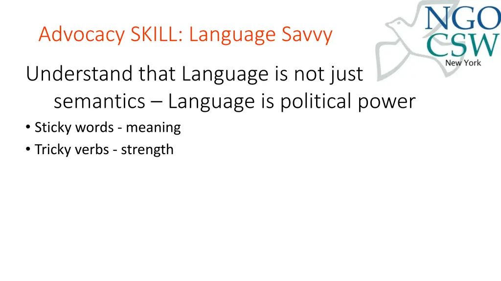 advocacy skill language savvy