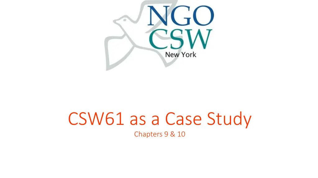 csw61 as a case study chapters 9 10