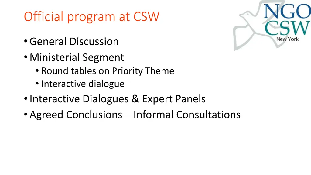 official program at csw