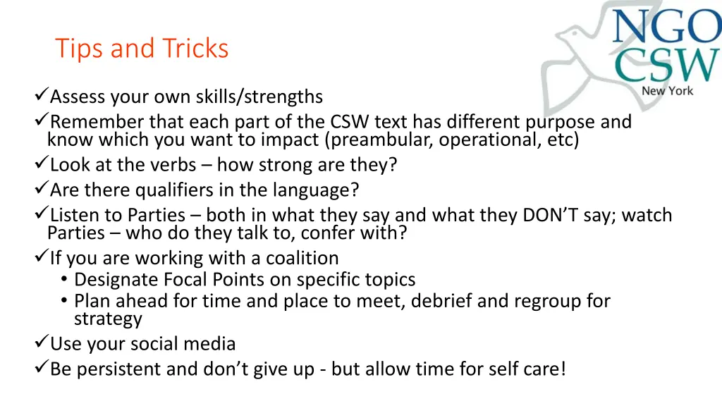 tips and tricks