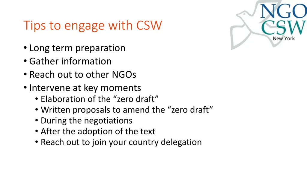 tips to engage with csw