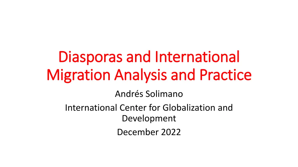 diasporas and international diasporas