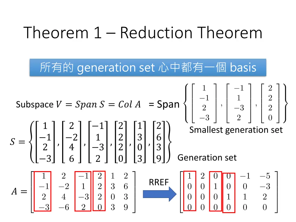 theorem 1 reduction theorem 1