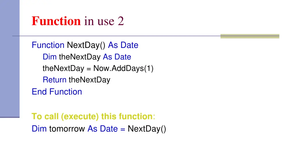 function in use 2