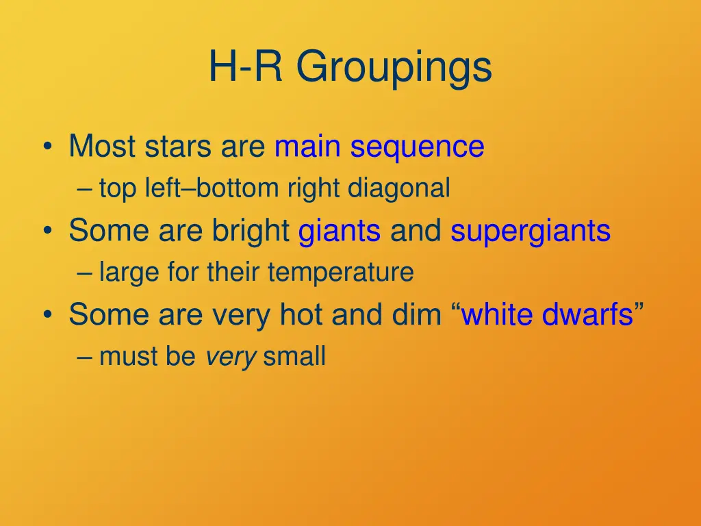h r groupings