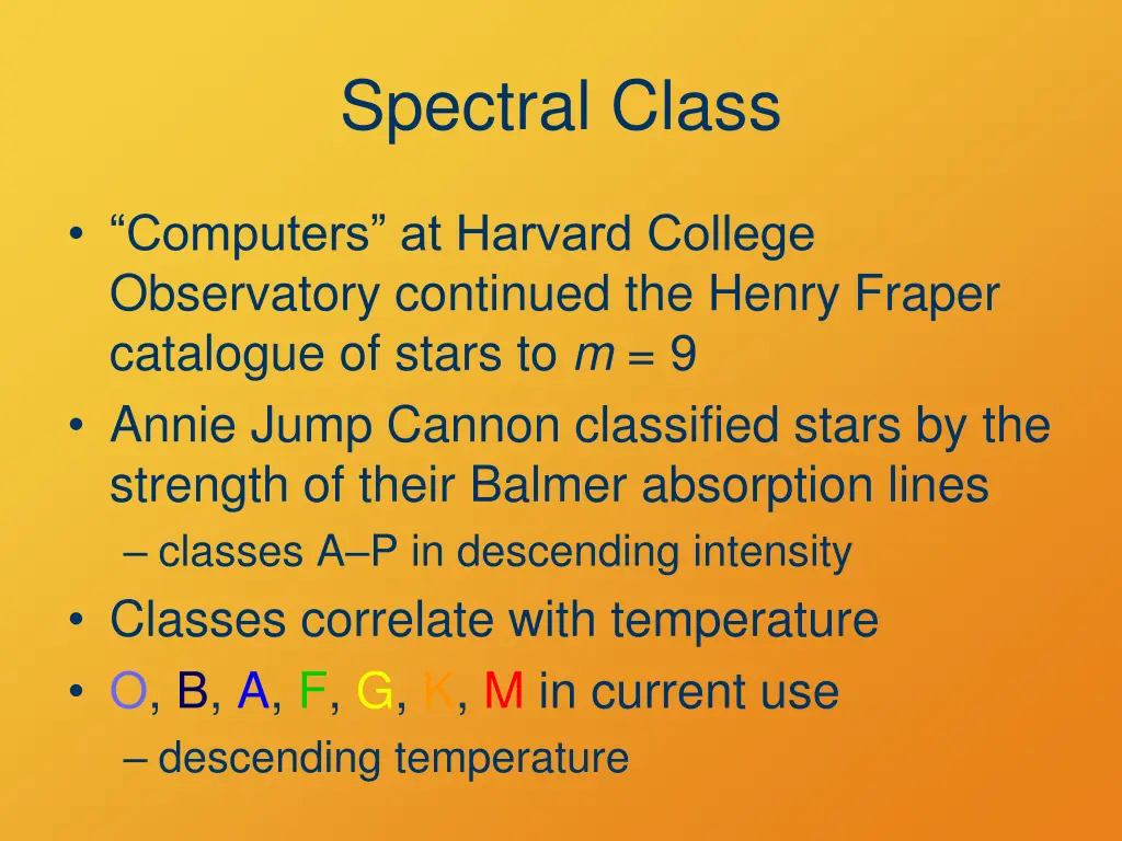 spectral class