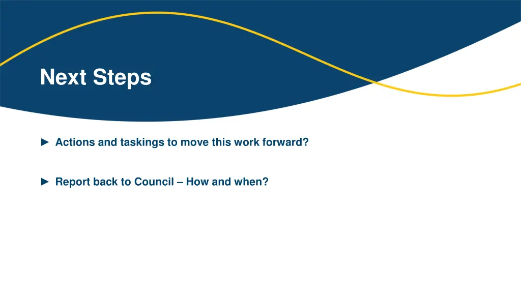 next steps