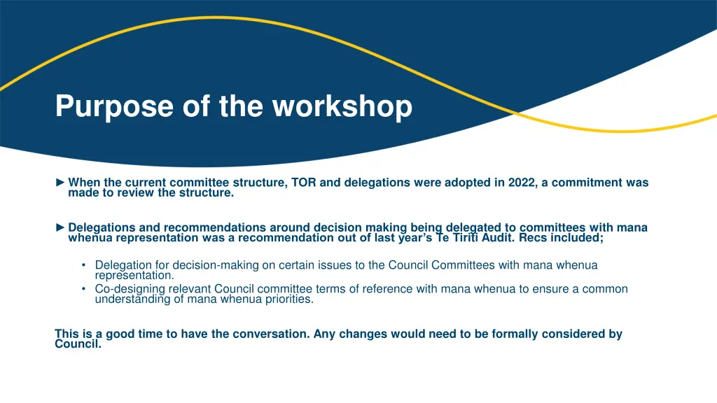 purpose of the workshop