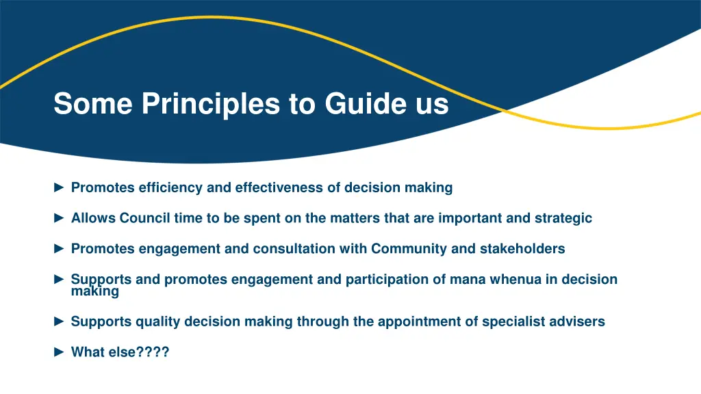 some principles to guide us