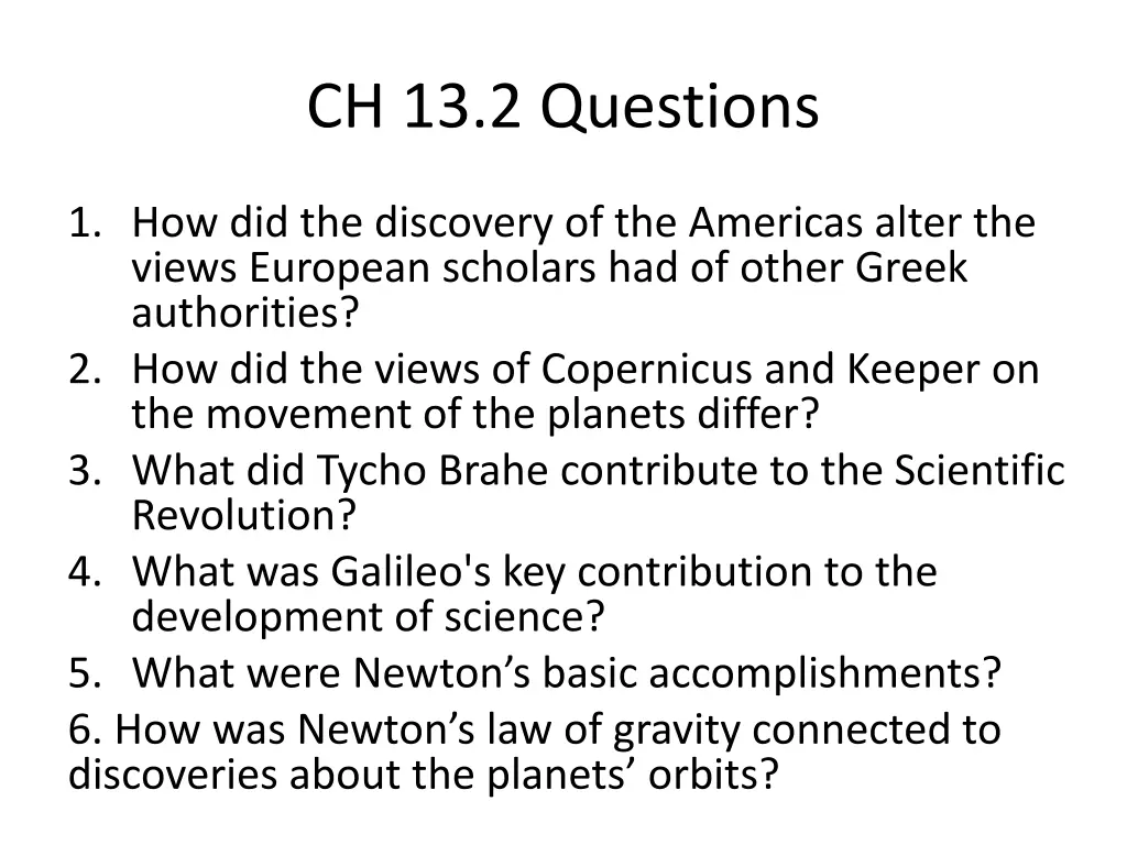ch 13 2 questions