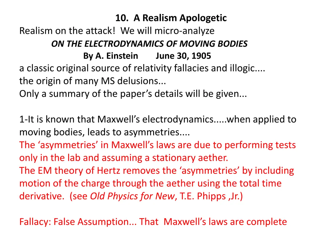 10 a realism apologetic