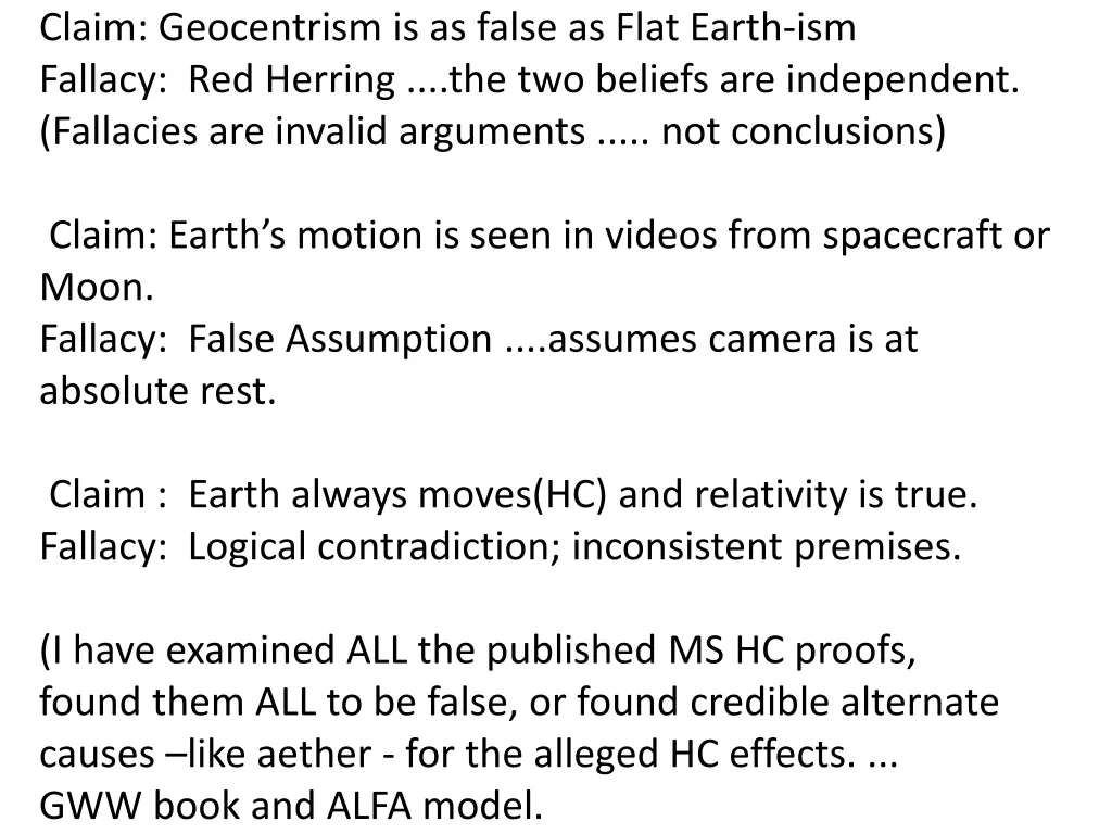 claim geocentrism is as false as flat earth