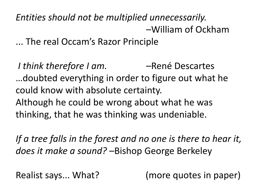 entities should not be multiplied unnecessarily