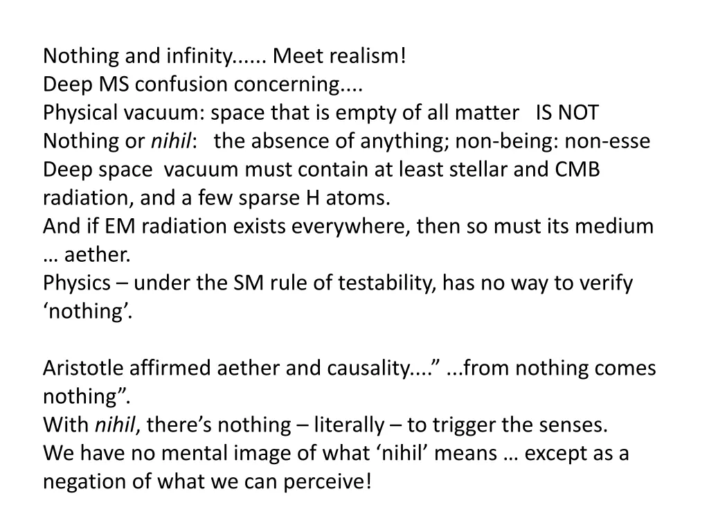 nothing and infinity meet realism deep