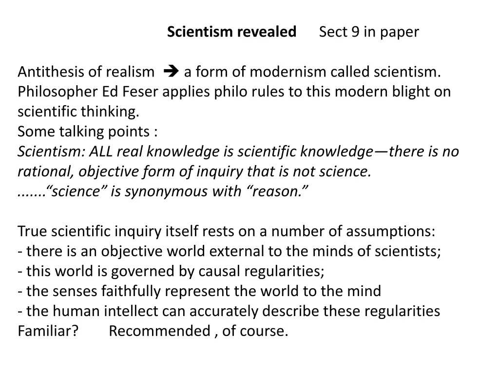 scientism revealed sect 9 in paper