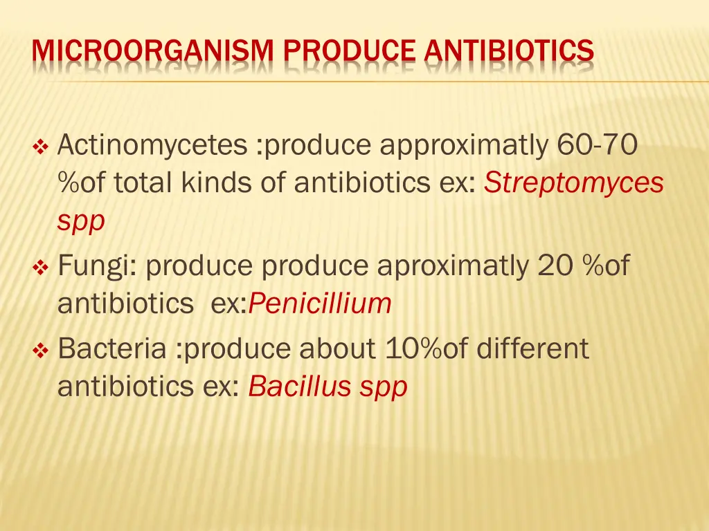 microorganism produce antibiotics