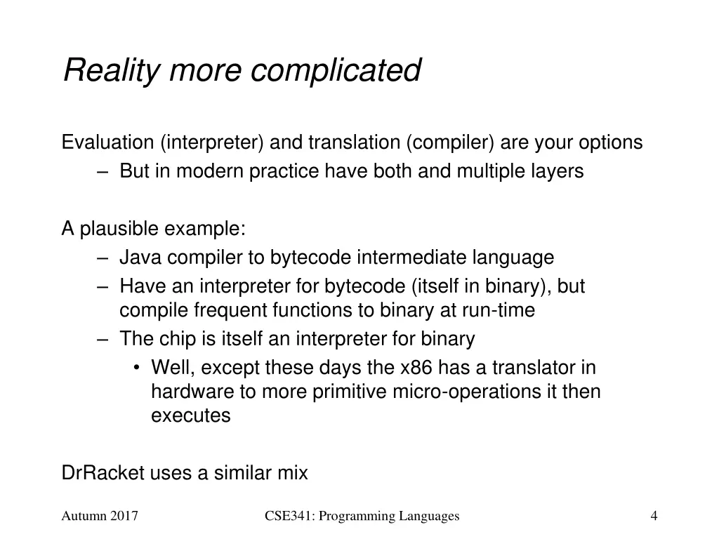 reality more complicated