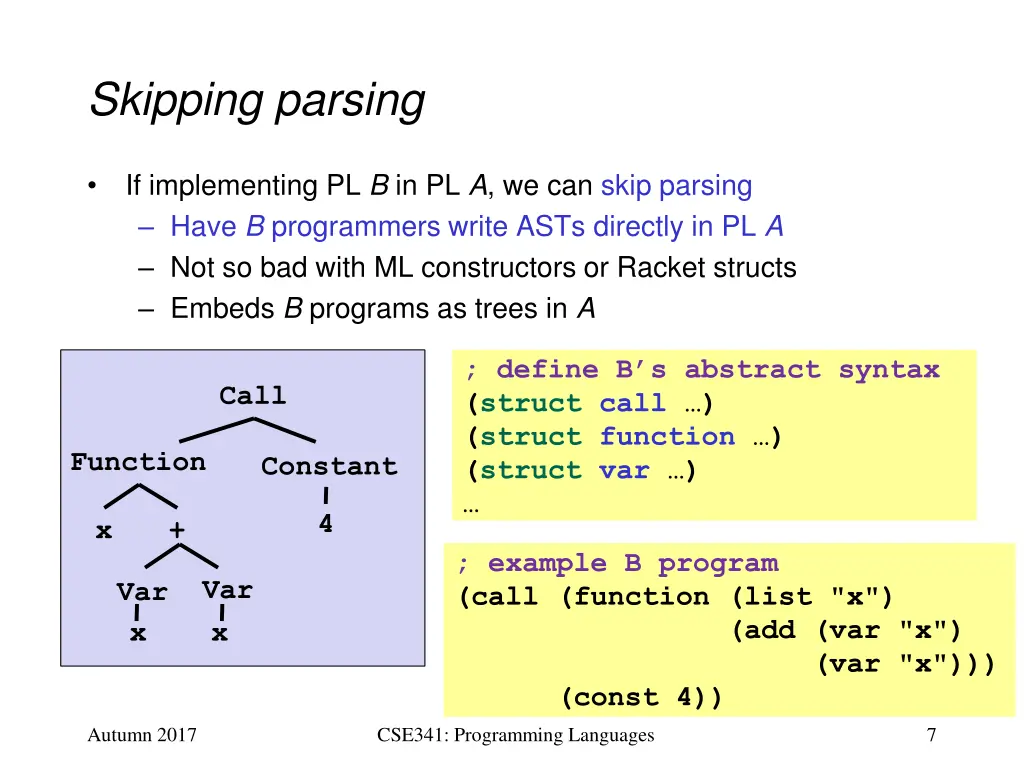 skipping parsing