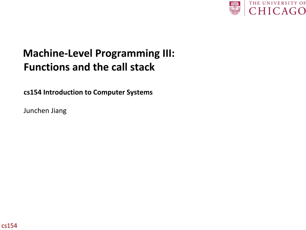 machine level programming iii functions
