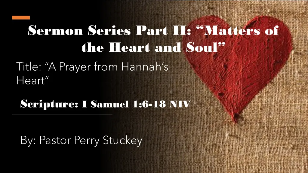 sermon series part ii matters of the heart