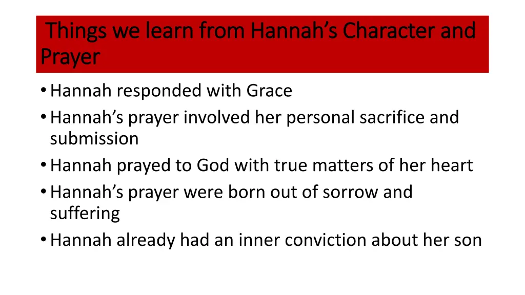 things we learn from hannah s character