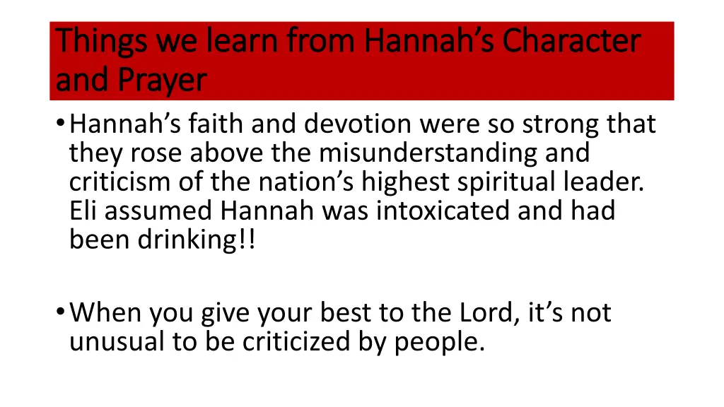 things we learn from things we learn from hannah