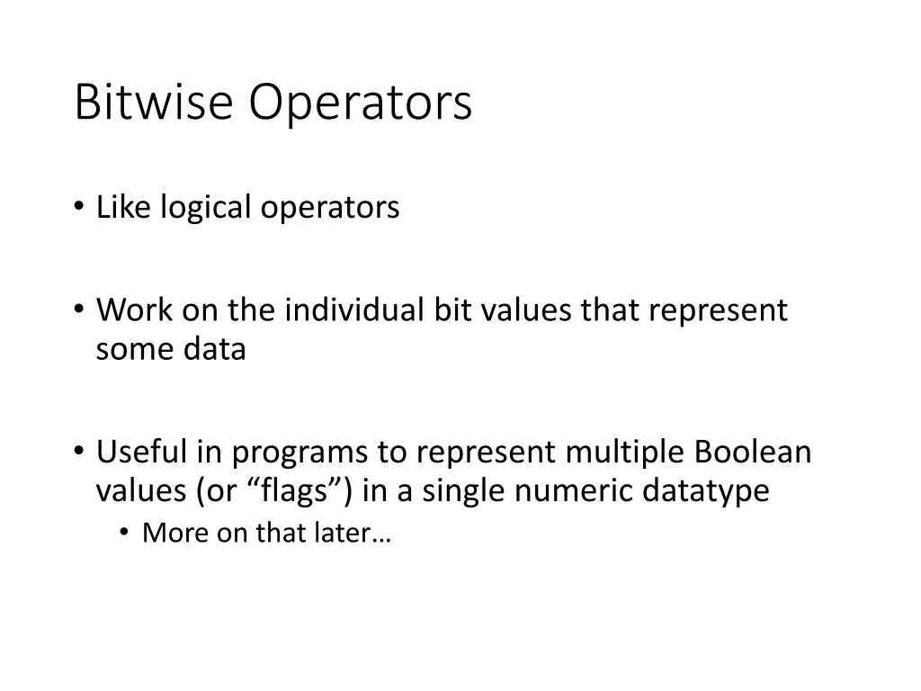 bitwise operators 1