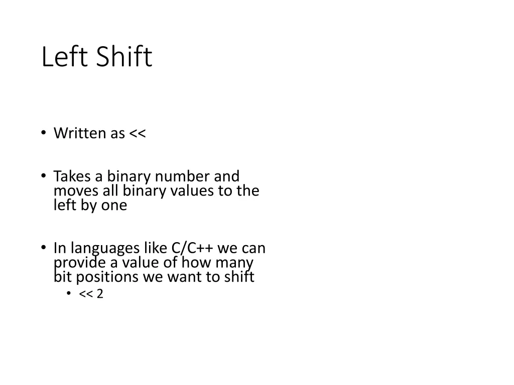 left shift