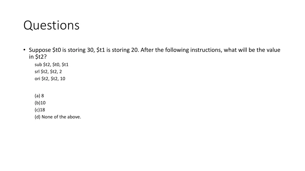 questions 3
