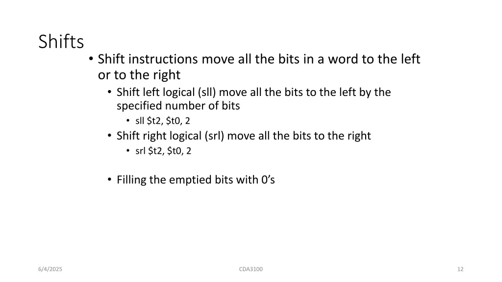 shifts