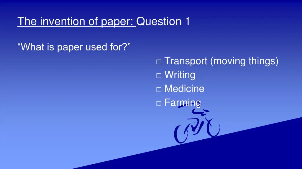 the invention of paper question 1