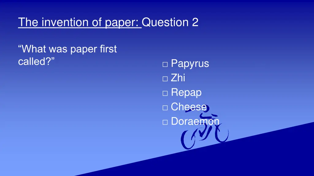 the invention of paper question 2