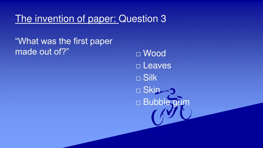 the invention of paper question 3