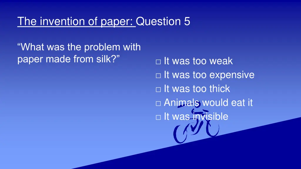 the invention of paper question 5