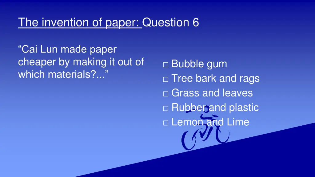 the invention of paper question 6