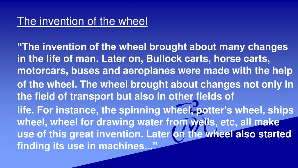 the invention of the wheel 1