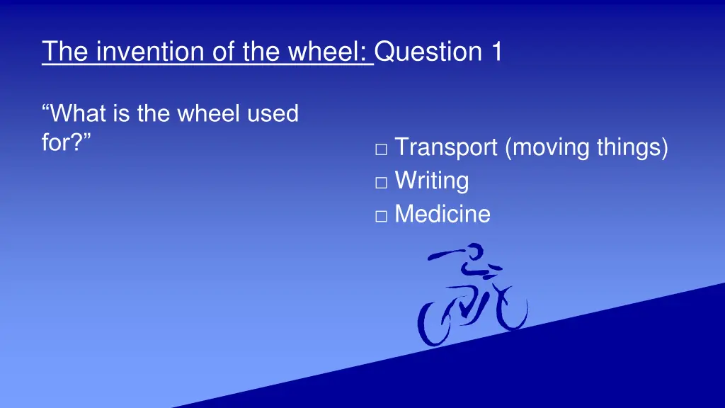 the invention of the wheel question 1