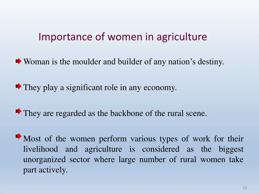 importance of women in agriculture