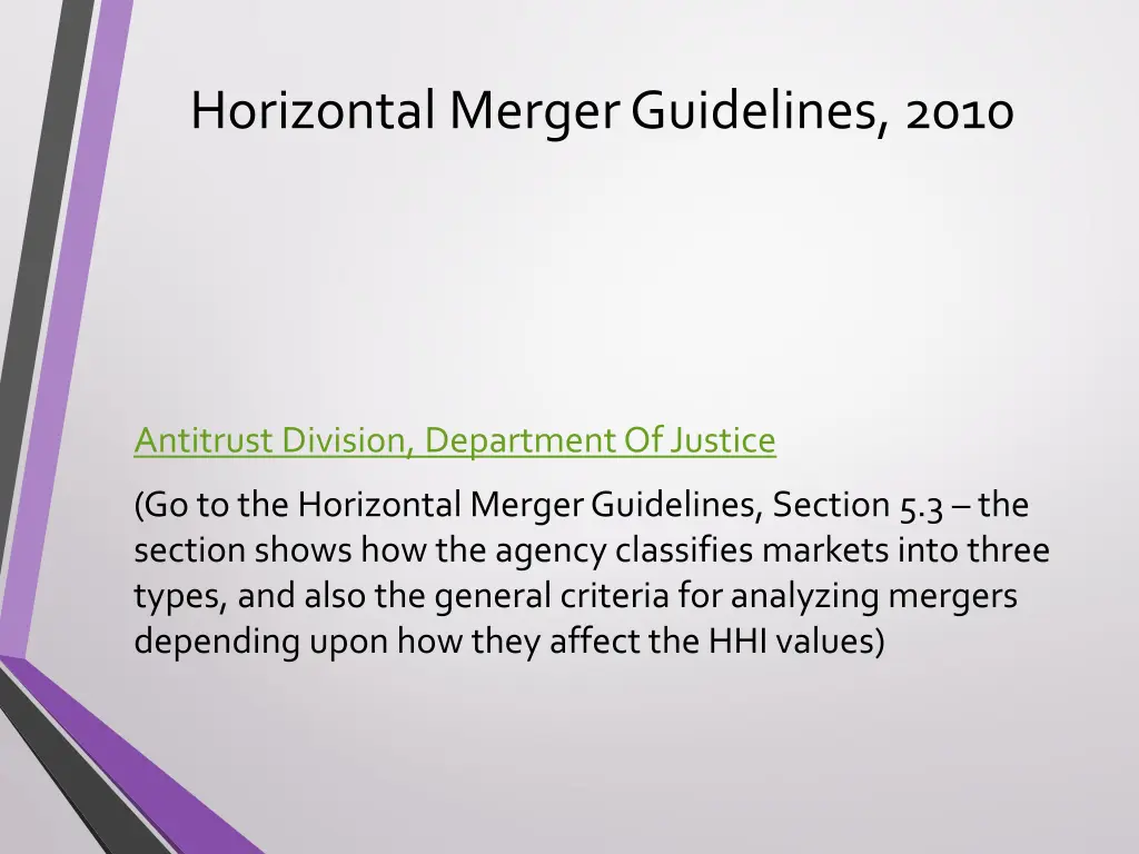 horizontal merger guidelines 2010