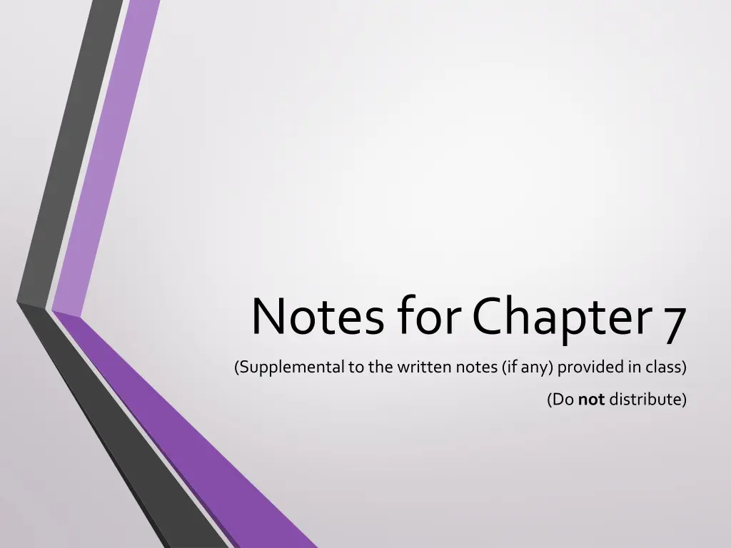 notes for chapter 7