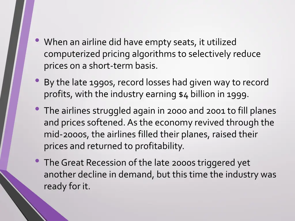 when an airline did have empty seats it utilized