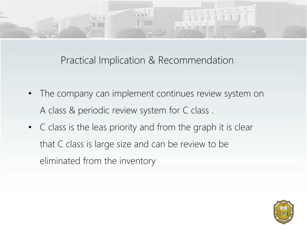 practical implication recommendation 1