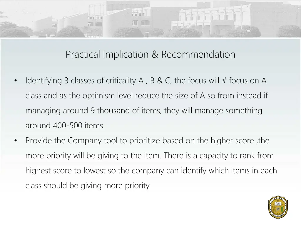practical implication recommendation