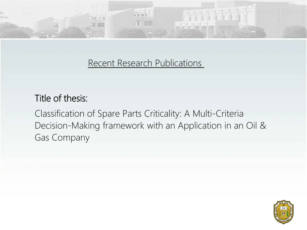 recent research publications