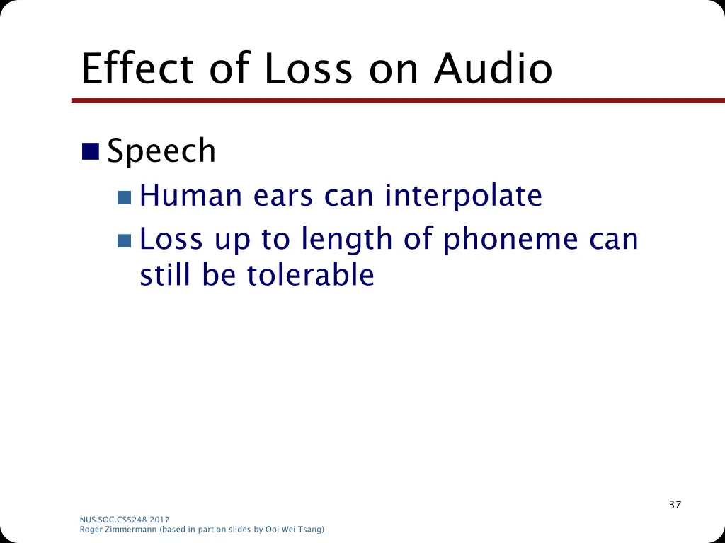 effect of loss on audio