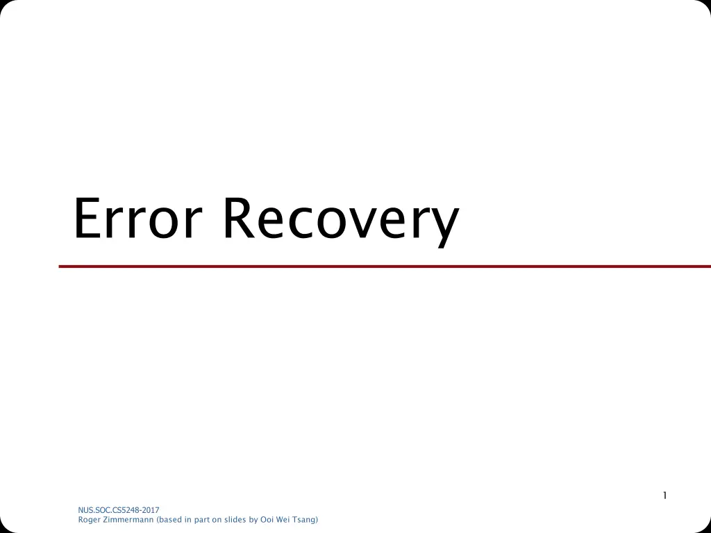 error recovery