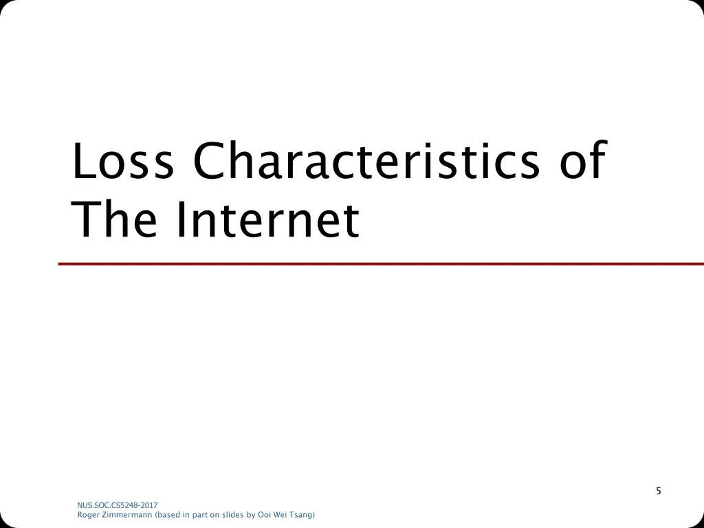 loss characteristics of the internet