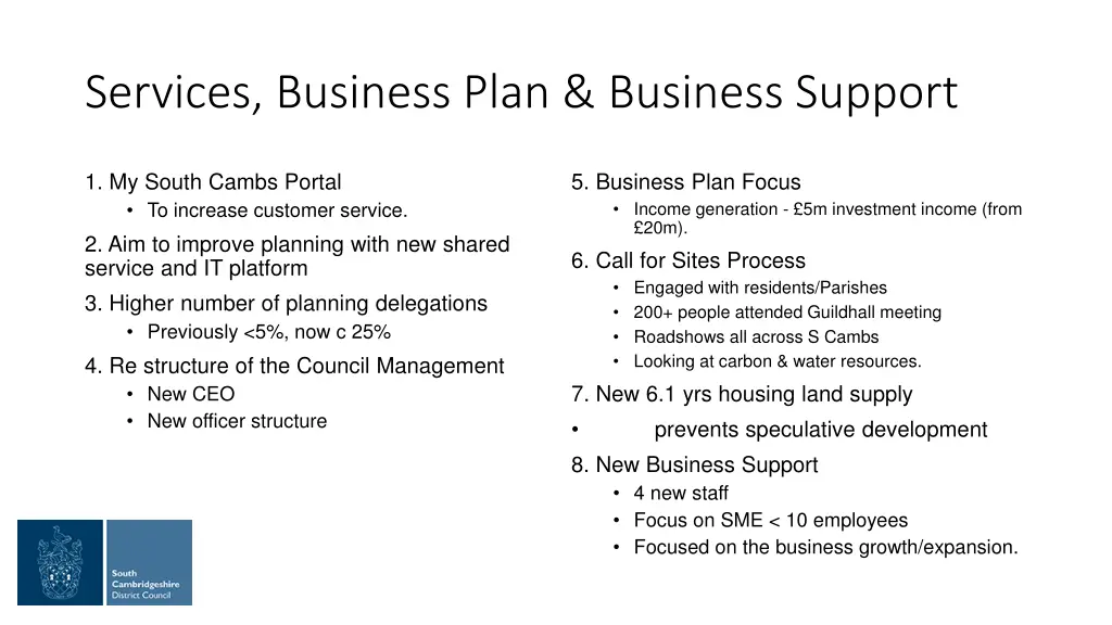 services business plan business support
